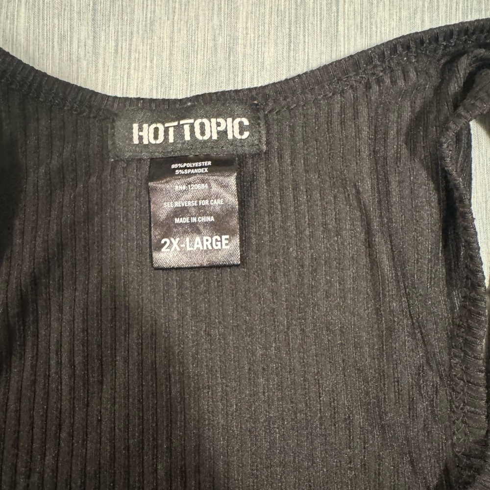 Hot Topic Charcoal Ribbed Sleeveless Top